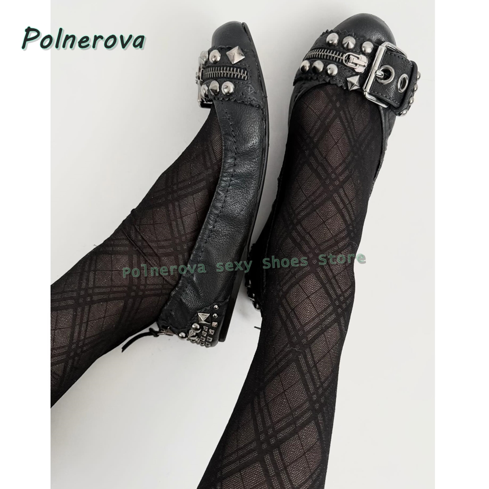 Women Shoes Zipper - Scarpe Mary Jane con fibbia a