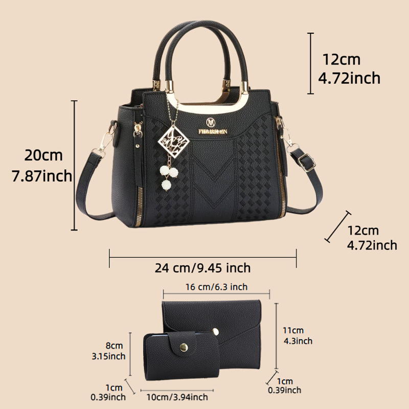Set di 3 borse in pelle PU eff - Women Shoes Zipper recensione e prezzo