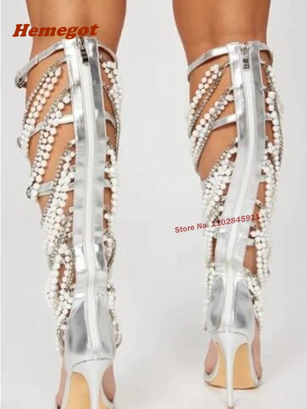Sandali con catena in metallo  - Women Shoes Zipper recensione e prezzo